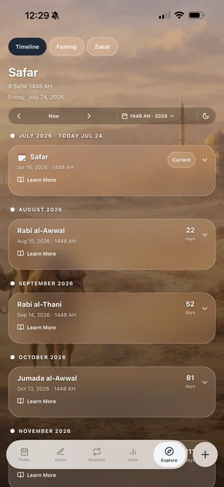 Explore the Islamic calendar